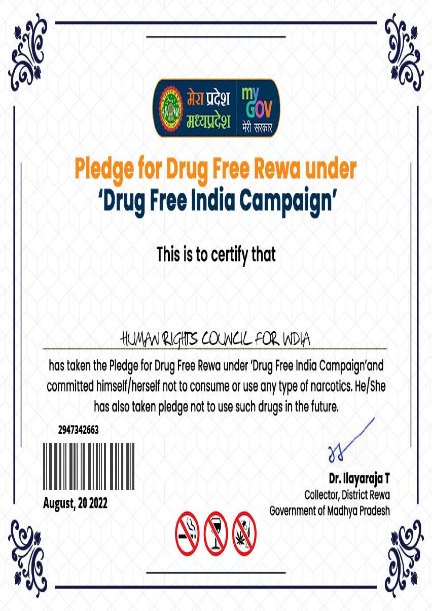 Drug free India Campaign